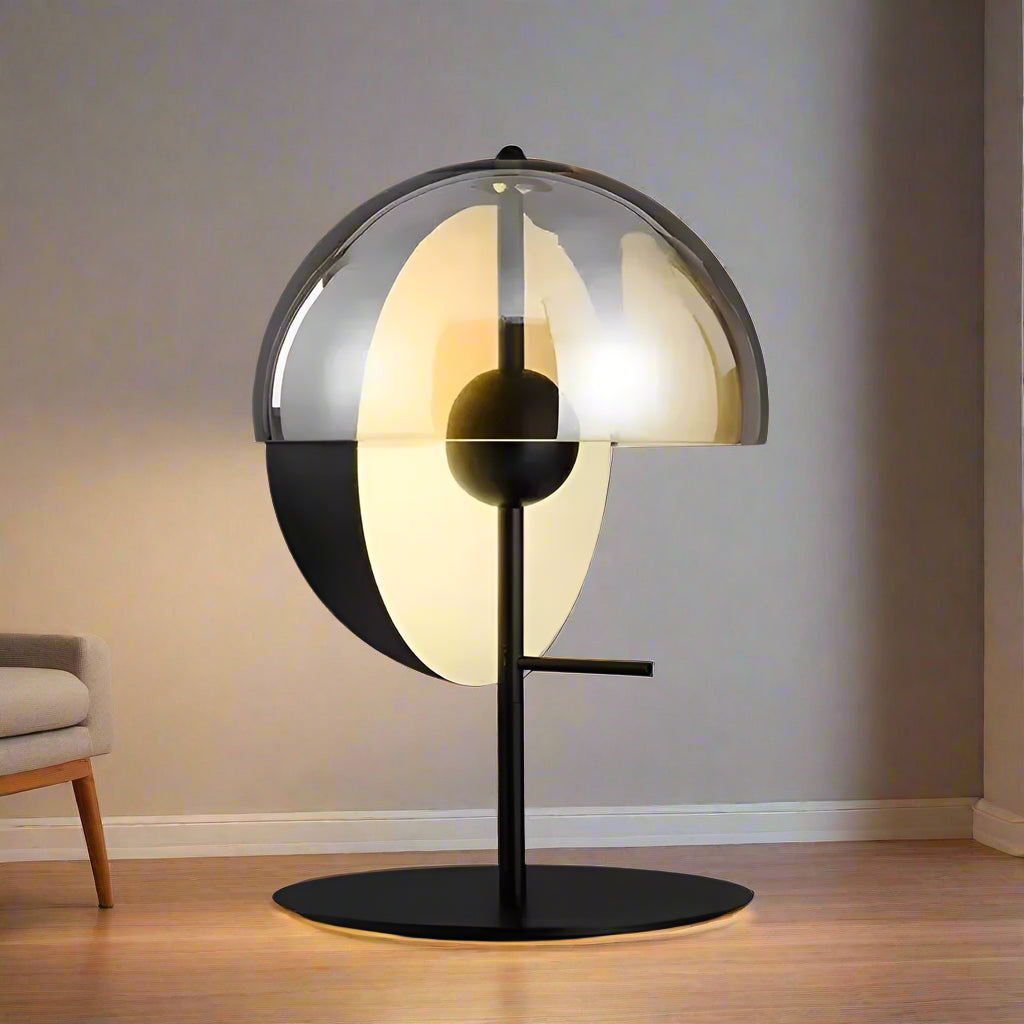 Solis postmodern LED floor lamp with Nordic design, crafted from iron and glass. Warm 3000K illumination, energy-efficient LED chip, perfect for modern bedrooms, living rooms, and home décor.