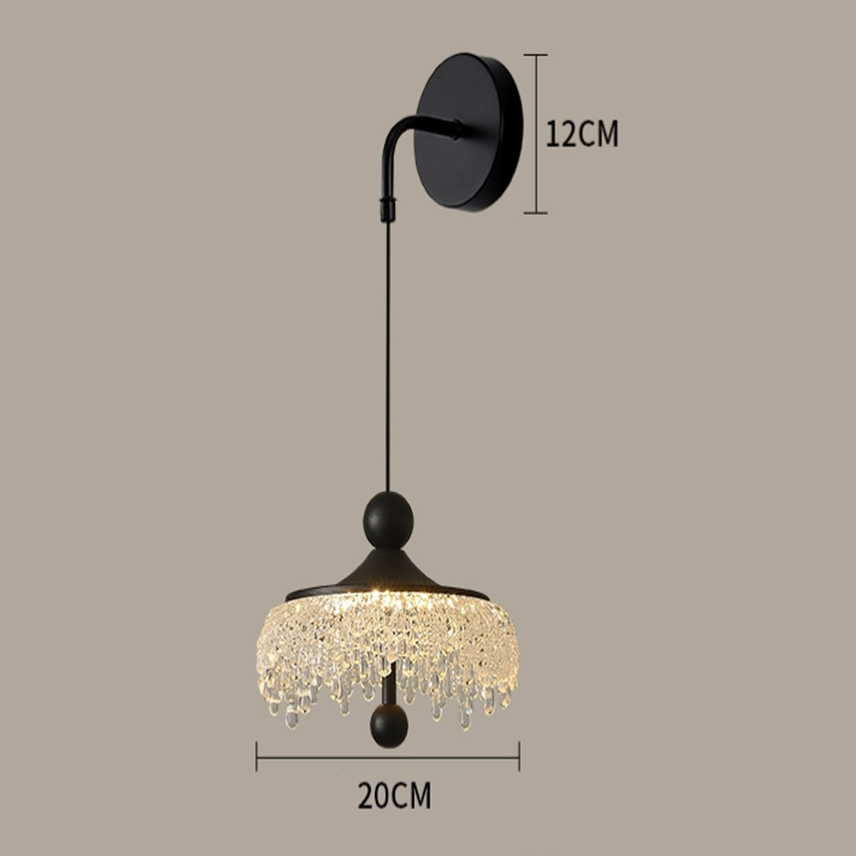 Prism Nordic wall light fixture in black and walnut wood finish with adjustable warm, neutral, and cool white lighting modes