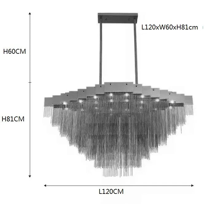 Tessaro modern luxury chandelier with Italian designer chain tassels in black and gold finish for living room or hotel interiors