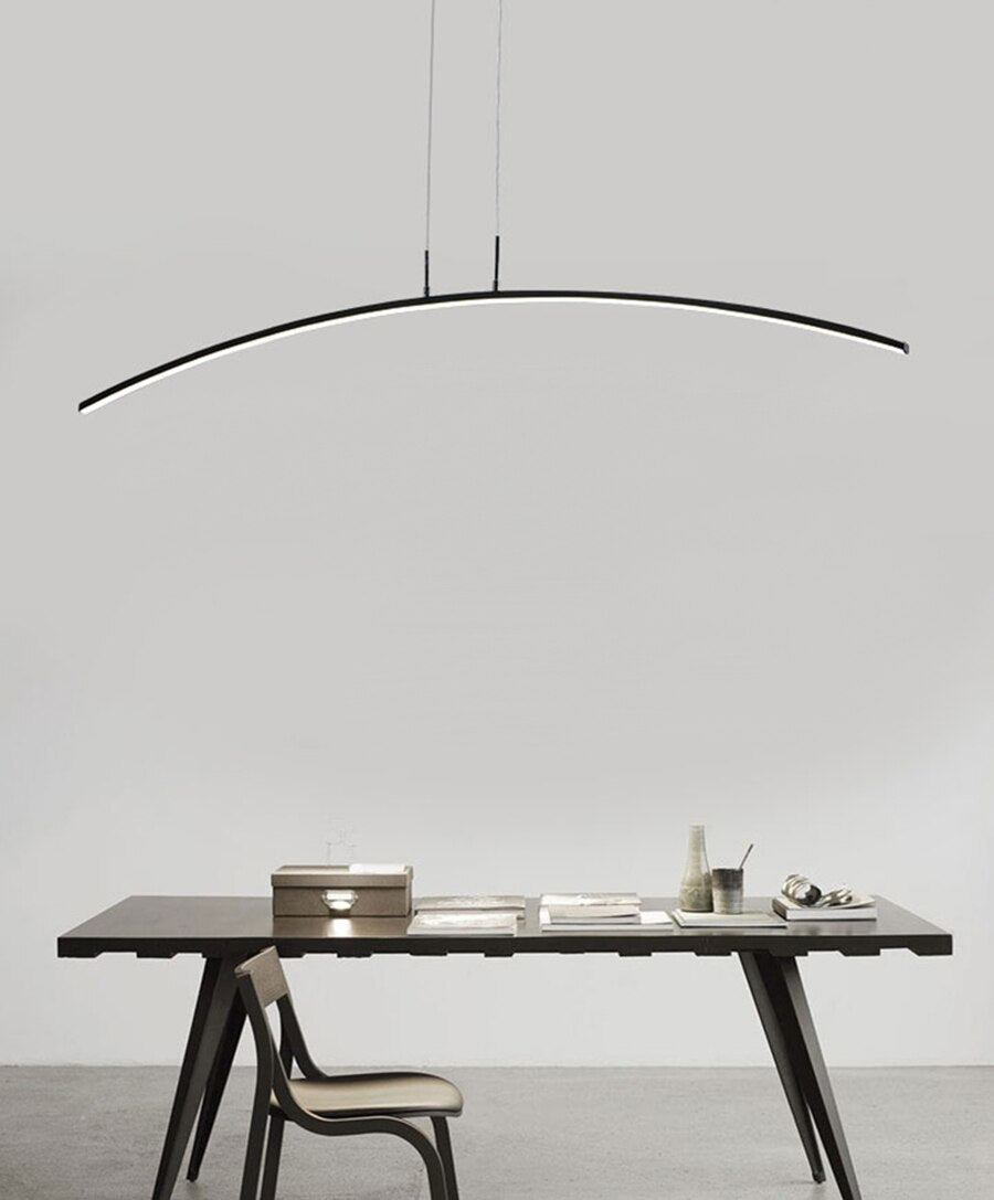LED pendant light with a curved design