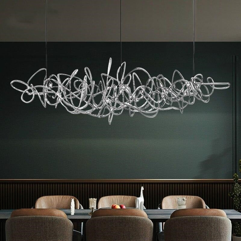 Lights of Scandinavia - Ball of Yarn - Breathtaking art deco lighting. Aluminum framework in 4 color variants, equipped with multiple G9 light sources. This chandelier will make the most of your living room area, add style to a conference room or act as the perfect icebreaker for the reception.