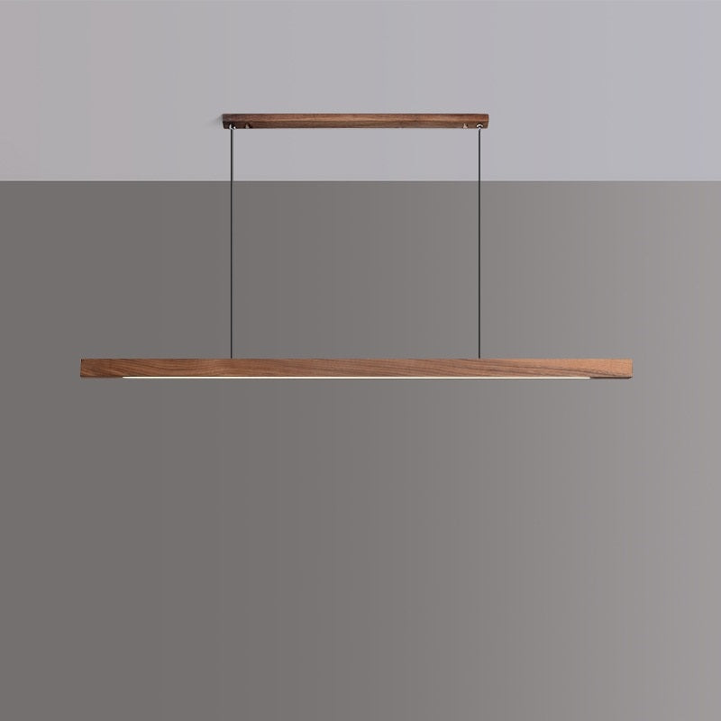 Lights of Scandinavia - Lindö - Modern long hanging dining room pendant light ala Nordic style. Will also make a good fit for office areas, restaurants and bars. Pine wood or black walnut Use the included remote to change color temperature between cold, neutral and warm light.